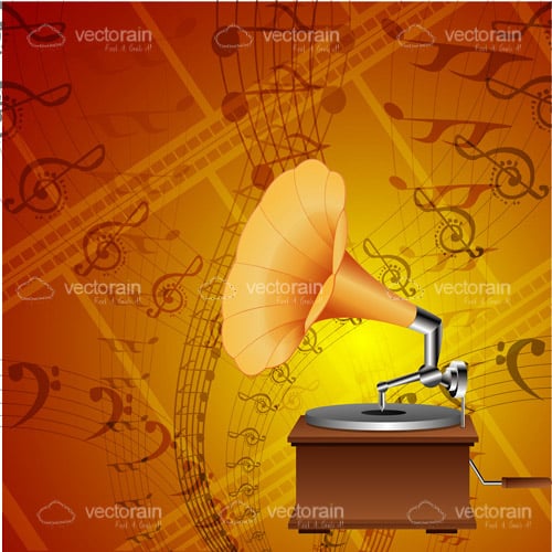 Gramophone with Musical Background